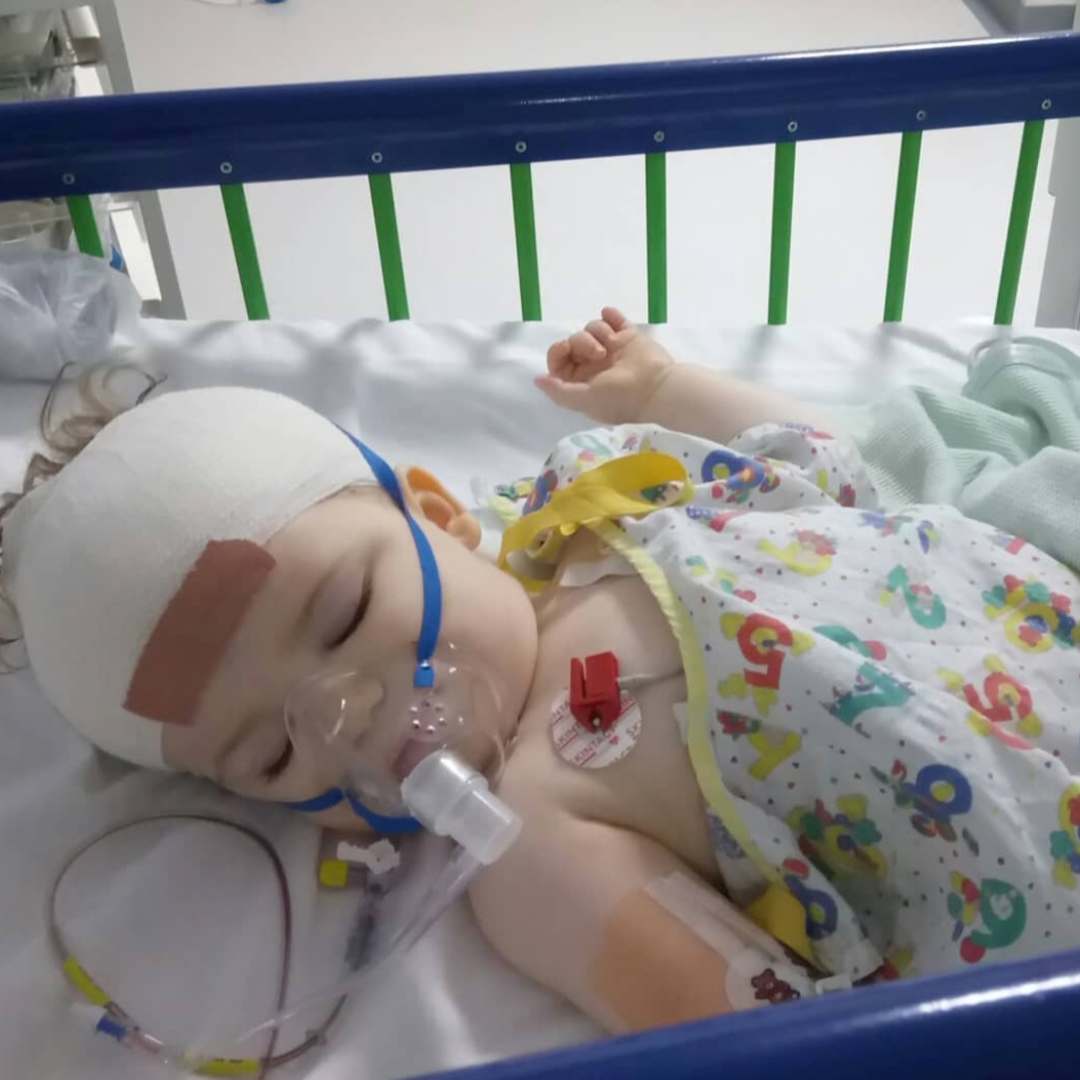 Image of Evan in hospital