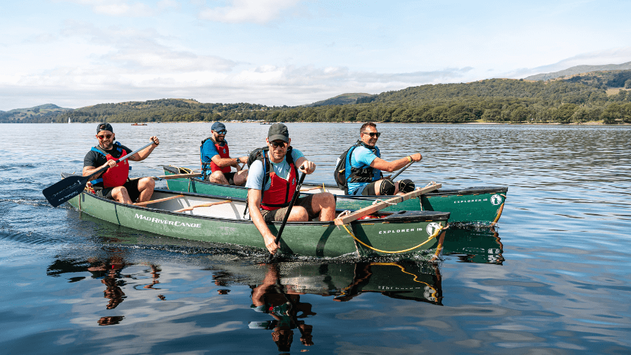 Group canoeing